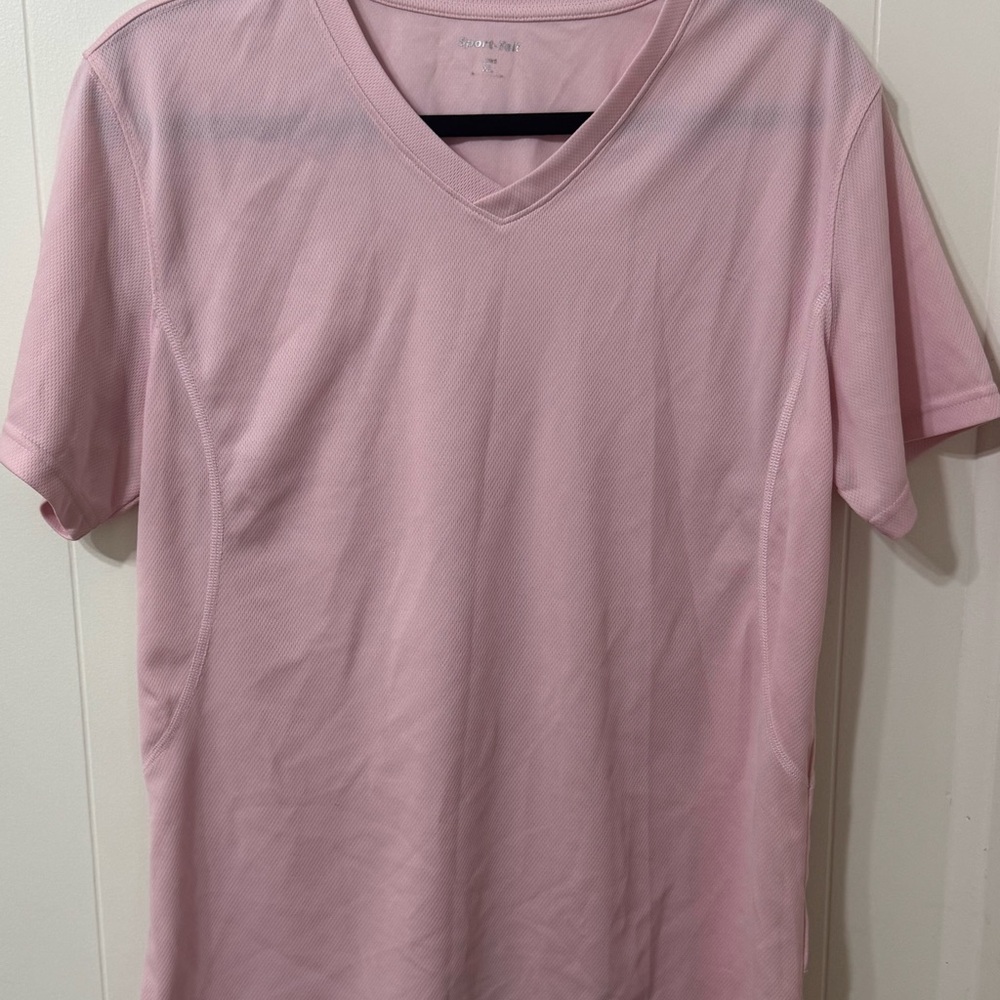 Sport-Tek Light Pink Short Sleeve V-Neck Tee